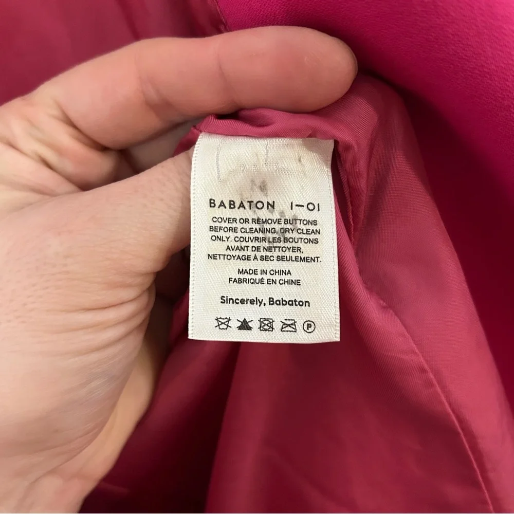 Aritzia Babaton fuchsia oversized blazer 100% Cotton Women’s Size Small - Picture 16 of 16